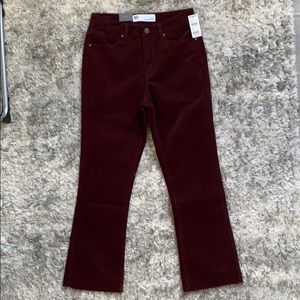 RSQ Sydney Crop Flare. Burgundy corduroy flare